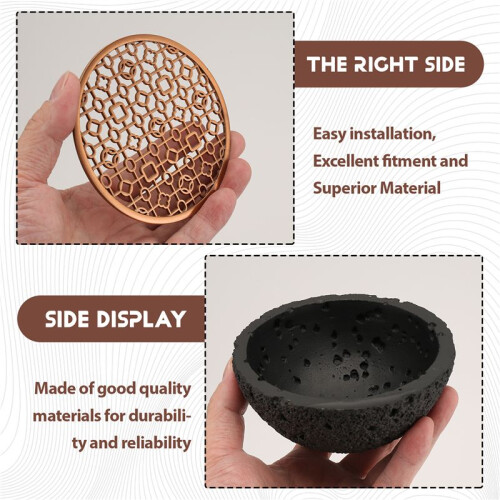 Bowl,Molecular Cuisine Creativity Imitate the Round Smoke Cup Black Tableware  the Fire Stone  Plate 2