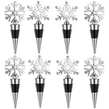 8 Pezzi Tappi per Vino con Fiocchi di Neve Tappi per Bottiglie di Vino Riutilizzabili Tappi per Vino Decorativi Tappi per Bottiglie di Vino e Bevande