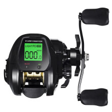 Elektronische Baitcast-Angelrolle, LED-Bildschirm, Hohe Geschwindigkeit, 7,2:1, 10 Kg, Salzwasser, Wasserdichtes Gusstrommelrad, Auswurf Rechts