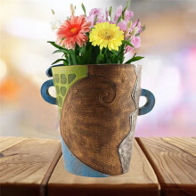 Abstract Rainbow Planter, Graffiti Face Planter with Drainage, Flower Plant Pots for Indoor Plants B Large Size