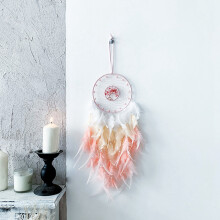 Dream Catcher Hanging Ornament Decor Handmade LED Lights Feather Healing Crystals Dreamcatchers for Home Wall Decor