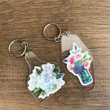 30 Sets Acrylic Blank Key Tag Kit Including 30 Motel Hotel Shape Acrylic Sheets, 30 Keychain Rings, and 30 Jump Rings