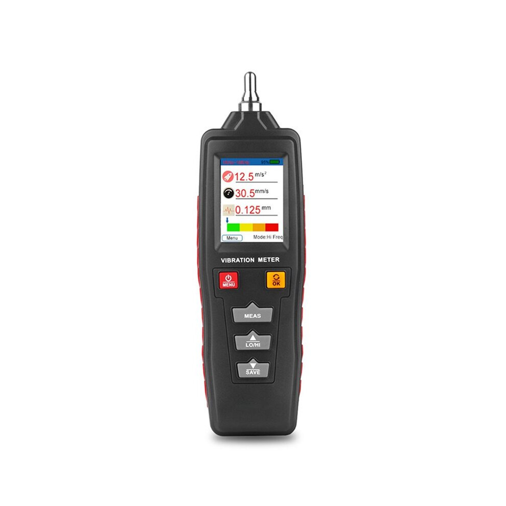 Vibration Analyzer Digital Vibration Meter Handheld Vibration Monitor Color Display Mechanical Equipment Test Probe 4711262749908