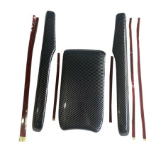 3Pcs/Set Center Console Armrest Box Cover Storage Box Trim for 2016-2021 Arm Rest Pad Lid Carbon Fiber Style