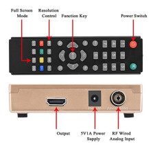 RF to -Compatible Converter Analog TV Remote Control Supports All Standard Signals UK Plug