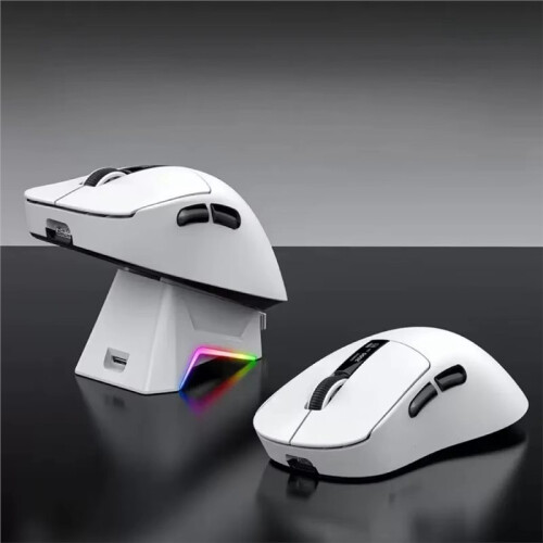 Wireless Mouse Magnetic Charging Base with Breathing Light Effect for  or  GPW4 Second Generation White 1