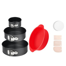 4 /7 /9 Inch Springform Pan Set of 3, Leakproof Cheesecake Pan with Protector, Nonstick Spring Form Pans for Cheesecake