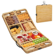 Wood Cheese Board, Foldable Fruit Bread Cutting Board, Cooked Cheese Cutting Board, Portable Snack Platter, Butter Board