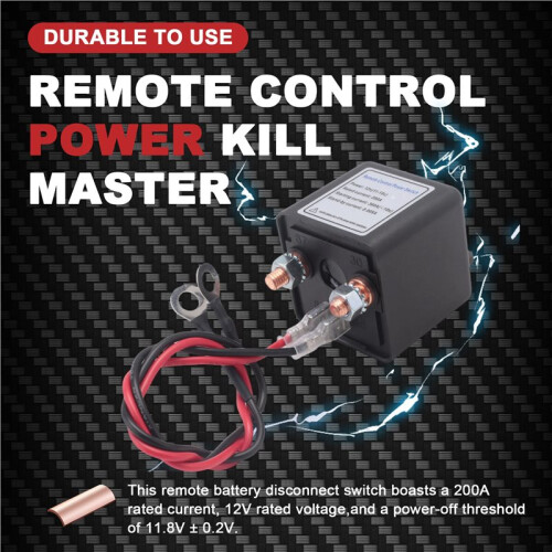 Car Battery Disconnect  Remote Control Power Kill Master Isolator Cut Off  200A/12V with Remote Control 2