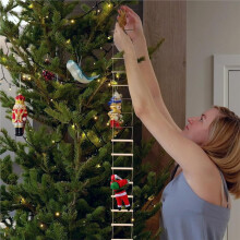 Gnome Accessoires Seilleiter 100 X 8 cm Miniatur-Weihnachtswichtel-Accessoires Holz-Gnome-Tür -Leiter