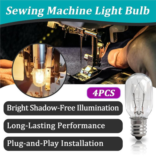4-Pack 20W 120V Sewing Machine Light Bulbs Compatible with , Janome, Babylock - E12 Base 1