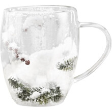 Weihnachtsglas, Doppelwandiger Weihnachtsbecher, Niedliches Becherset für Heiße Schokolade und Kaffee, Weihnachtsbecher