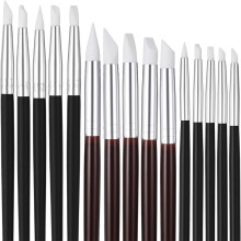 15 Pack Silicone Paint Brushes for Crafts 5 Shapes Brushes Flexible Clay Sculpture Tools for Sculpting Pottery