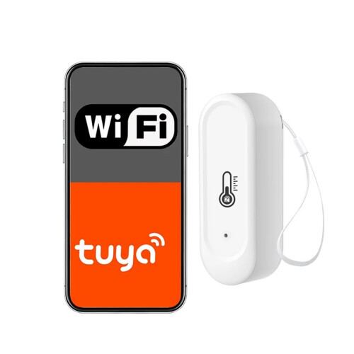 WIFI Temperature and Humidity Sensor Outdoor Waterproof Tuya APP Hygrometer Thermometer Sensor White 2
