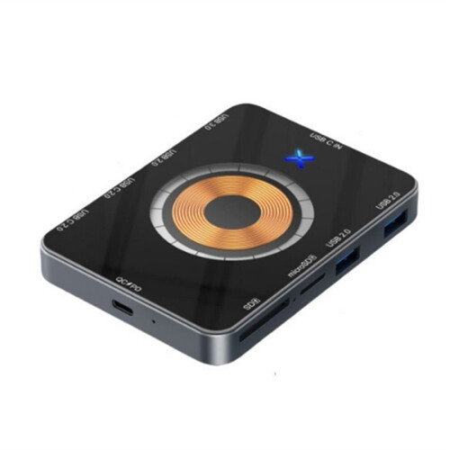 10-in-1 USB C Hub with 15W Wireless Fast Charging and Dual Card Reader for Efficient Connectivity for Phone Computer 1