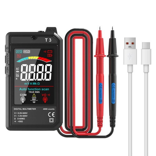 T3  Digital Multimeter with Type-C Charging, 4000 Counts,NCV Live Wire Detection, Color Display Multimeter Tool 2