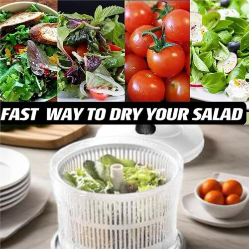 Manual Food Processor - Multi-Function Salsa Maker, Hand Chopper, and Salad Spinner with Stainless Steel Blades