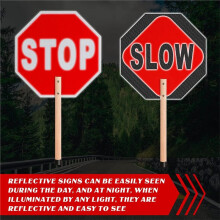 2 Znaki Drogowe "Stop, Wolno", Dwustronne, Odblaskowe, 13x13, Ośmiokątne, Odporne na Rdzę, Aluminiowe, Ochronne Znaki Drogowe