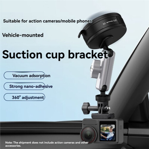 Suction Cup Car Mount for  Pocket 3/Action 5 Pro Action Camera Mounting Accessory Windshield Stand Bracket 2