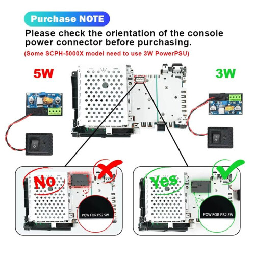 Replacement Type C PSU Mod for PS2 Power Board for PS2 Fat Console 5XXXX Power Supply Board