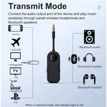5.4 Audio Transmitter Receiver 2-in-1 Wireless Adapter 3.5mm AUX Audio Adapter Stereo for TV PC Headphone Car