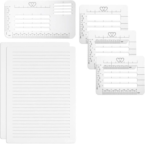 6Pcs Straight  Stencil Template for Journaling,Stencils for Journaling Spacing  Lettering Guide,Planner Stencils