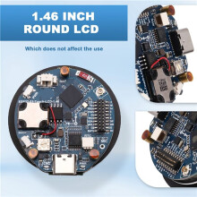 XiaoZhi DeepSeek AI Voice Chat ESP32 S3 Development Board 1,46 Inch Ronde LCD QMI8658//MP3 Audio/Batterijpoort LVGL,B