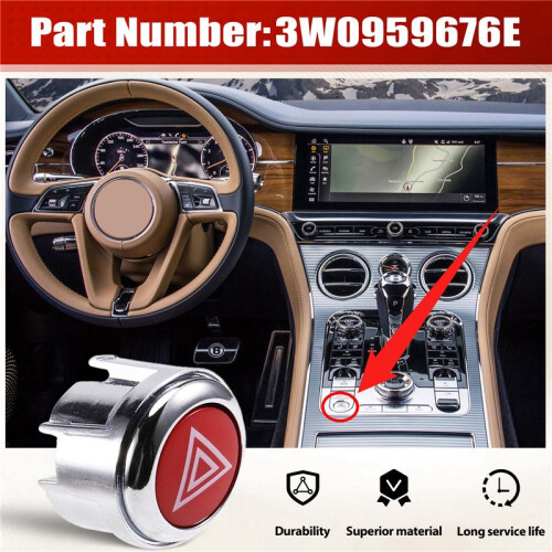 Car Emergency Light Button Double Flash Light  Button 3W0959676E for    2011-2018 2
