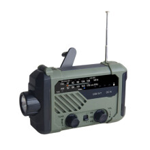 Rádio de Emergência Solar Multifuncional com Bandas AM/FM, Lanterna , Gerador de Manivela, Carregador Portátil para Celular