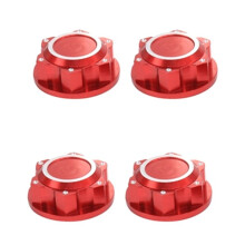 4Pcs Aluminum for Arrma 1/5 Kraton 8S Outcast 8S RC Car 24mm Hex Wheel Nuts Wheel Hub Cover Dustproof Anti-Skid Red