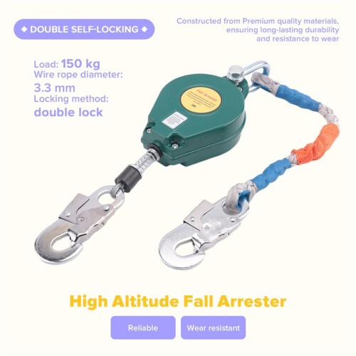 High Altitude Fall Protection Device 3 Meter Descender Safety Belt Fall Arrester Automatic Rope Lock Self-Locking Device 2