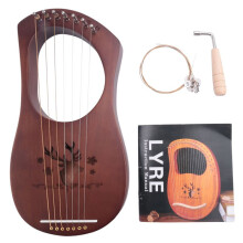 Cuerdas de Metal SóLido de Madera de Caoba con Arpa de Lira de 7 Cuerdas Instrumentos de Cuerda