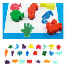 47 Pcs Children Sponge Painting Brushes Set Paint Apron Toys Crafts Kits Toddler Painting Tools