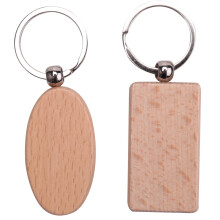 40 Pcs Blank Wooden Key Chain DIY Wood Keychains Key Tags Gifts,20 Pcs Oval & 20 Pcs Square
