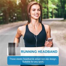 9 Pcs Thick Non-Slip Elastic Sport Headbands Hair Headbands,Exercise Hair and Sweatbands for Women and Men(Black, Grey)