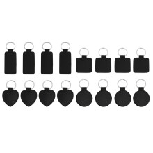 Llavero en de SublimacióN de 16 Piezas Llavero de Cuero PU Llavero de Transferencia de Calor Llavero de SublimacióN ArtesaníA DIY