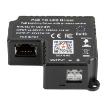 PoE Driver 24V LED Lighting Solution 802.3at Compliant Delivers to 25W for 24V LED Fixtures Wireless Control