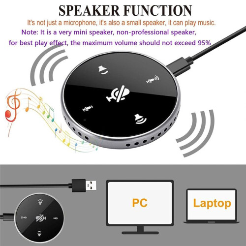 USB Conference Microphone with Speaker,Laptop Omnidirectional Computer Mic ,for Zoom Meetings,VoIP Call 2