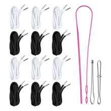 12 Pezzi di Cordoncino con Coulisse, Cordoncino di Ricambio per Felpe con Cappuccio da 60 Pollici, Cordoncino con Infila-Coulisse per Pantaloni Della