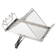 Stainless Steel Toaster Rack Folding Bread Heaters Camping Adventure Bread Toaster Tray Adjusted Steel Folding Grill