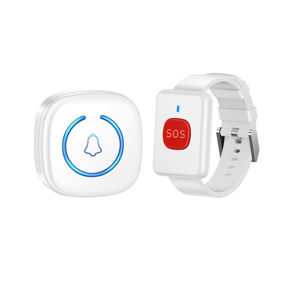 Wireless Watch Button Pager Emergency Sos Paramedic Pager Emergency Call Button For Patient Call System Eu Plug White 4711468323957