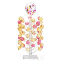 Wood Cake Lollipop Stand 60 Hole Wooden Lollipop Candy Display, Decorative Dessert Stand Sturdy and Easy to Assemble