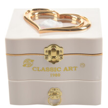 Classic Rotating Dancer Ballerina Piano Music Box Clockwork Plastic Jewelry Box Girls Hand Crank Music Mechanism Christmas Gift White
