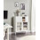 Beliani Glass Display Sideboard ESHOLT 80 cm Metal White 2