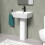 NES Home Nes Home White 500mm Square Modern Full Pedestal Basin 1