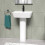 NES Home Nes Home White 500mm Square Modern Full Pedestal Basin 2