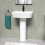 NES Home Nes Home White 560mm Square Modern Full Pedestal Basin 2