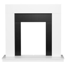 Adam Malmo Fireplace in Pure White & Black/Pure White, 39 Inch