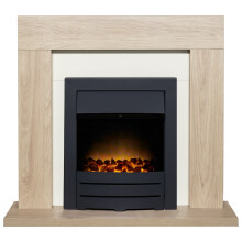 Adam Malmo in Oak & Black/Cream with Colorado Electric Fire in Black, 39 Inch - Refurbished