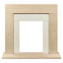 Adam Malmo Fireplace in Oak & Black/Cream, 39 Inch - Refurbished